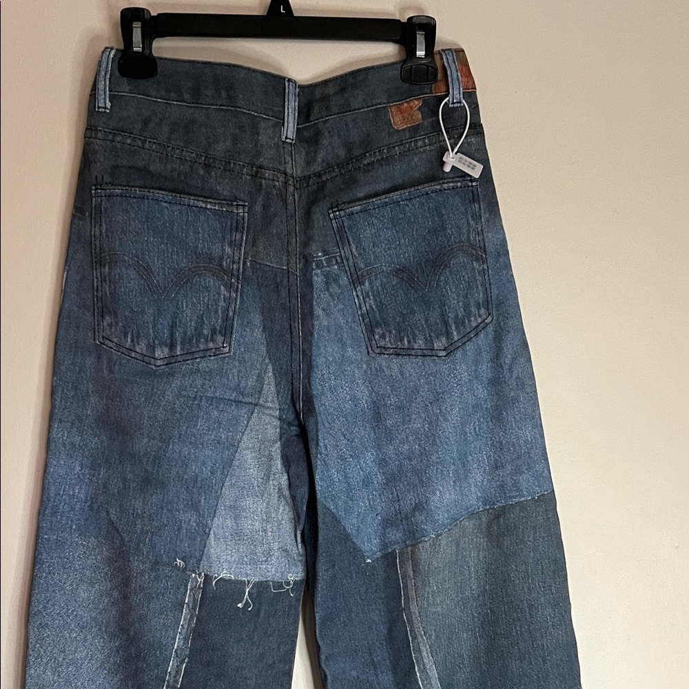 Women’s Blue Patchwork Jeans - Picture 8 of 13